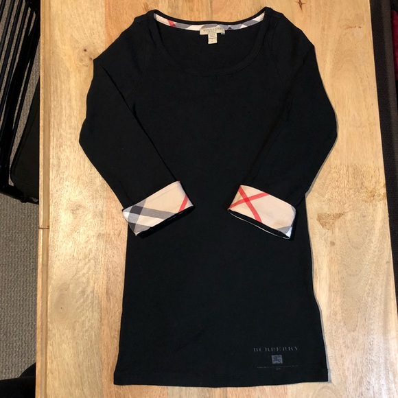 Burberry Tops - Burberry Check Cuffed 3/4 Sleeve Top